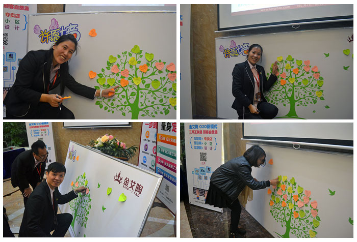 1xBET瓷砖员工们在许愿墙贴上自己的新年愿望