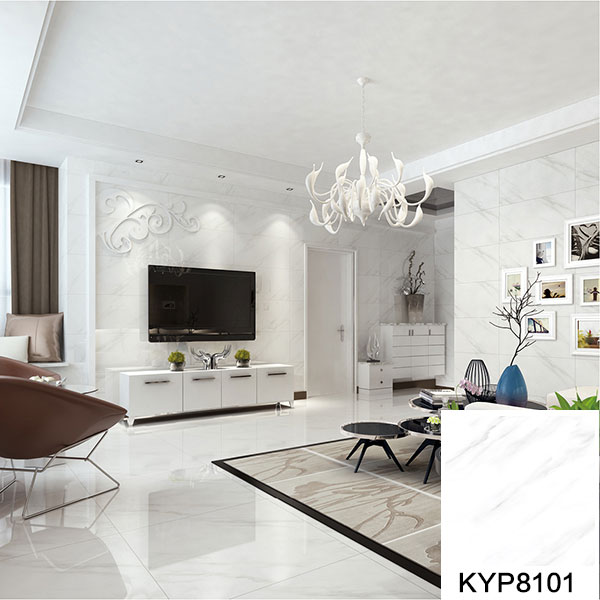 021xBET大理石瓷砖：爵士白KYP8101铺贴效果图