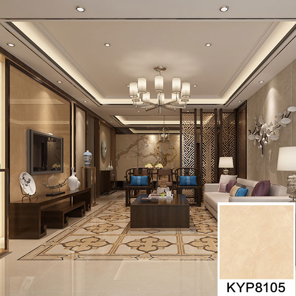 02 1xBET大理石瓷砖：世纪米黄 KYP8105地面铺贴效果图