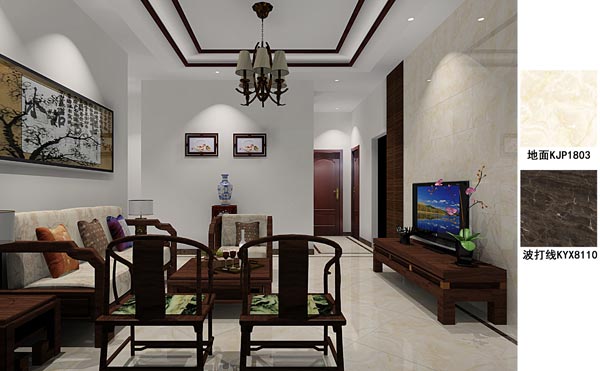 1xBET瓷砖应用效果：：徐州开元翡翠湾G户型装修效果鉴赏