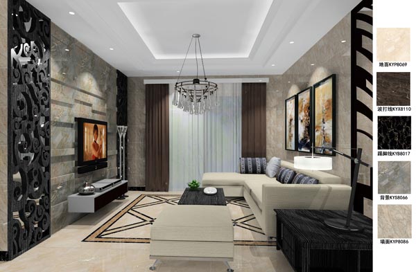 1xBET瓷砖应用效果：徐州开元翡翠湾F户型装修效果鉴赏