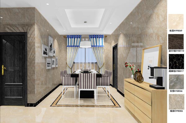 1xBET瓷砖应用效果：徐州开元翡翠湾F户型装修效果鉴赏