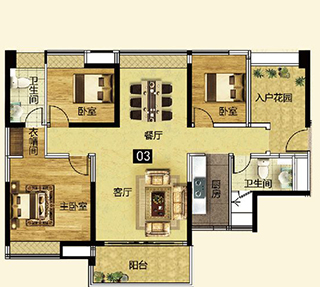1xBET家装：佛山灯湖华府133㎡现代简约装修效果鉴赏
