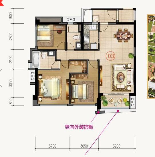 1xBET家装：：佛山合景新鸿基·泷景110㎡简约现代装修效果鉴赏