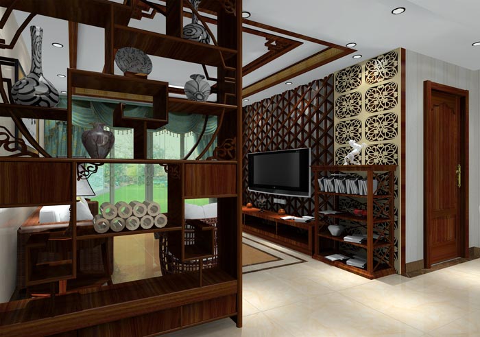 1xBET家装：井冈山协调家园安顿小区130㎡中式气概装修鉴赏