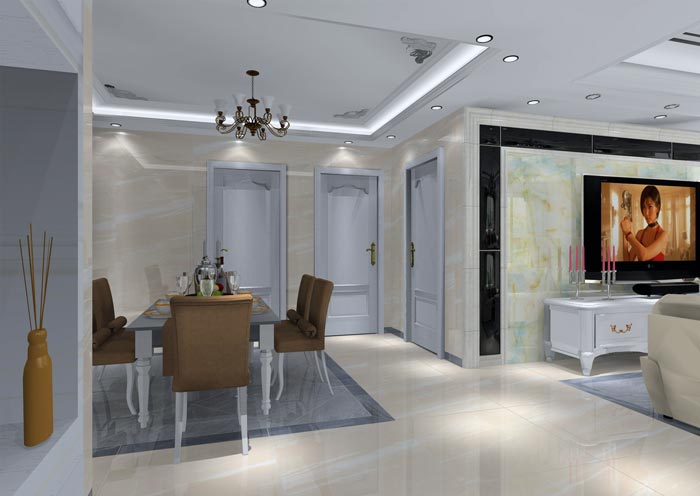 1xBET家装：：井冈山协调家园安顿小区130㎡简欧气概装修鉴赏