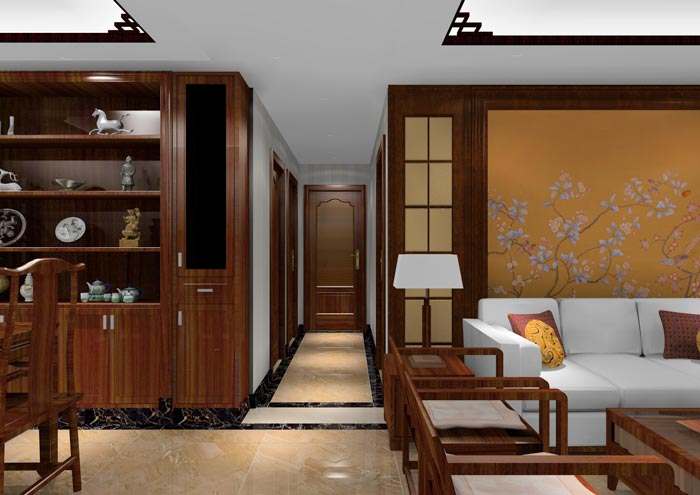 1xBET家装：：佛山狮山上林苑90㎡中式气概装修鉴赏