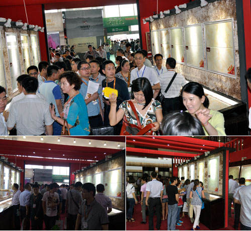 1xBET首创微晶瓷片展示区人群火爆